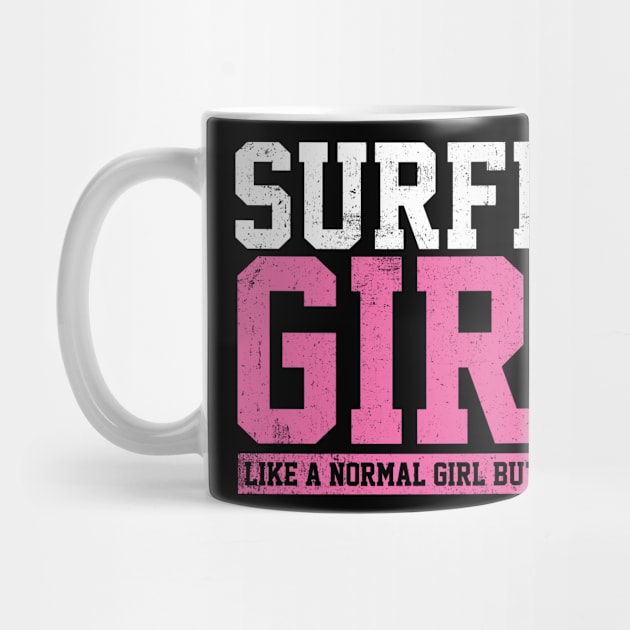 Surfer Girl Surfing by KAWAIITEE